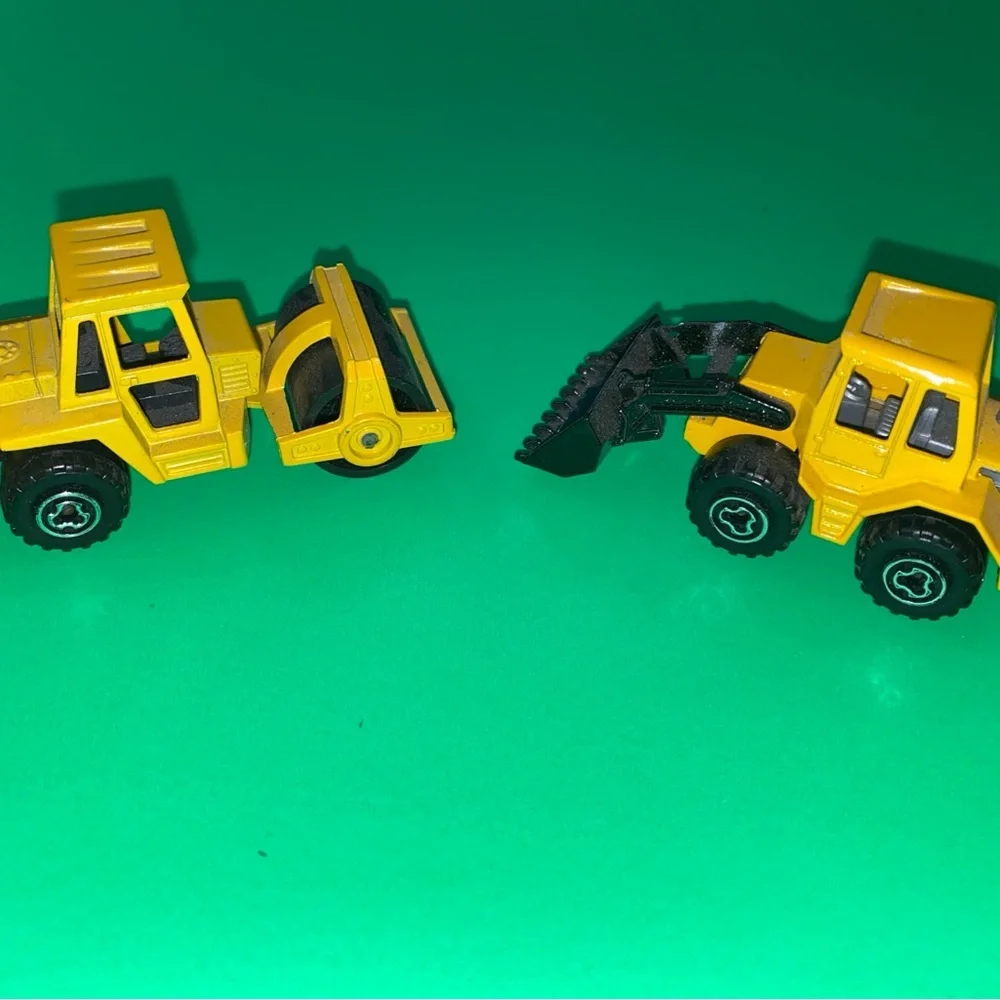 Majorette #211 Tractor & #226 steamroller 1/87 France‎ Vtg Toy Car Die-cast Set